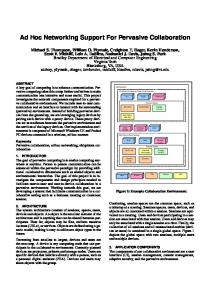 Ad Hoc Networking Support For Pervasive Collaboration