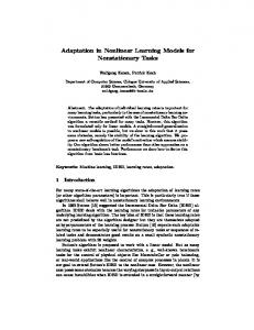 Adaptation in Nonlinear Learning Models for ...