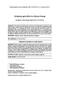 Adapting agriculture to climate change - Dialnet