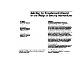 Adapting the Transtheoretical Model for the Design of ... - Usenix