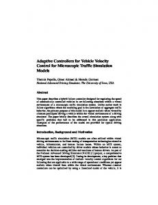 Adaptive Controllers for Vehicle Velocity Control for Microscopic Traffic