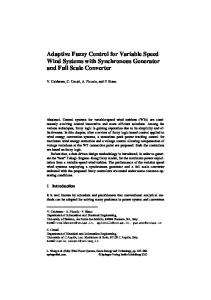 Adaptive Fuzzy Control for Variable Speed Wind