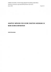 adaptive methods for score function modeling in blind source separation