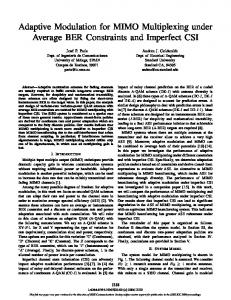 Adaptive Modulation for MIMO Multiplexing under ... - Semantic Scholar