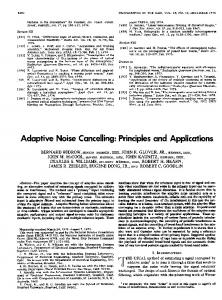 Adaptive Noise Cancelling - CiteSeerX