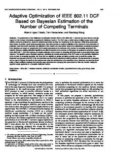 Adaptive Optimization of IEEE 802.11 DCF Based on ... - CiteSeerX