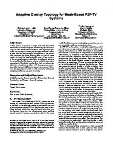 Adaptive Overlay Topology for Mesh-Based P2P-TV Systems