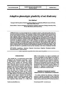 Adaptive phenotypic plasticity of eel diadromy