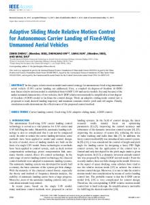 Adaptive Sliding Mode Relative Motion Control for ... - IEEE Xplore