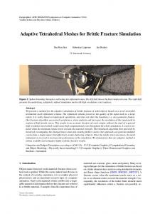 Adaptive Tetrahedral Meshes for Brittle Fracture Simulation