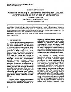 Adaptive Thinking & Leadership Training for Cultural ... - CiteSeerX