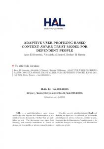 adaptive user profiling-based context-aware trust model for ... - Hal