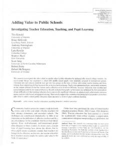 Adding Value to Public Schools