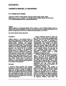 ADDISON'S DISEASE: A CASE REPORT