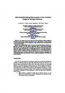 Addressing Marketing Requirements in User