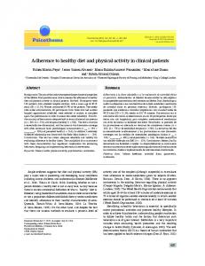 Adherence to healthy diet and physical activity in clinical ... - Psicothema