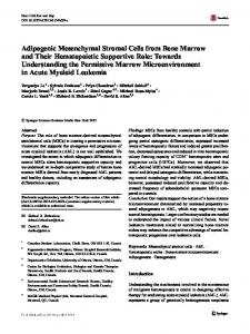 Adipogenic Mesenchymal Stromal Cells from Bone ...