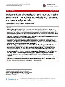 Adipose tissue dysregulation and reduced insulin ... - Springer Link