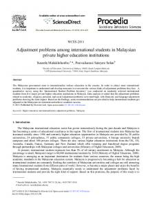 Adjustment problems among international students in ... - Science Direct