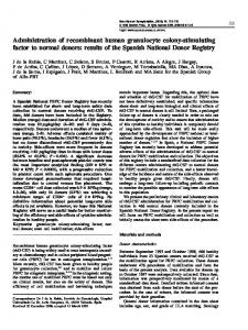 Administration of recombinant human granulocyte colony ... - Nature