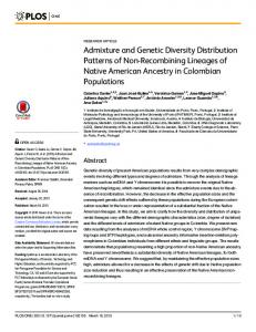 Admixture and Genetic Diversity Distribution Patterns of Non ... - PLOS