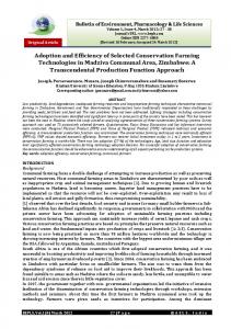 Adoption and Efficiency of Selected Conservation Farming ...