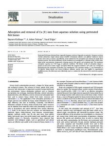 Adsorption and removal of Cu (II) ions from aqueous