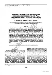 ADSORPTION FROM AQUEOUS SOLUTIONS - Sid