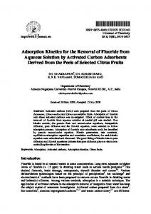 Adsorption Kinetics for the Removal of Fluoride from