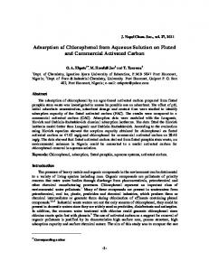 Adsorption of Chlorophenol from Aqueous Solution on Fluted and ...