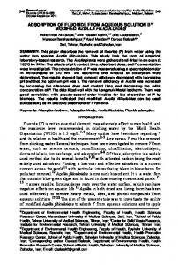 ADSORPTION OF FLUORIDE FROM AQUEOUS ...