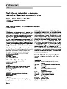 Adult glucose metabolism in extremely birthweight ... - Springer Link