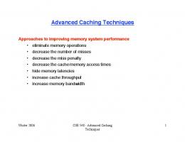 Advanced Caching Techniques