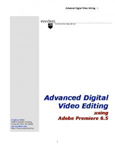 Advanced Digital Video Editing