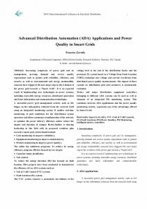 Advanced Distribution Automation (ADA) Applications ... - IEEE Xplore