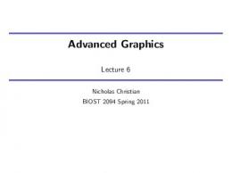 Advanced Graphics - Lecture 6