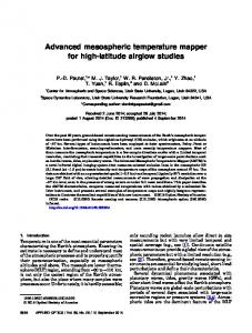 Advanced mesospheric temperature mapper for high ... - OSA Publishing