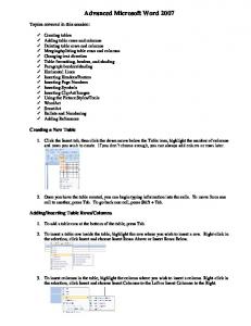 Advanced Microsoft Word 2007