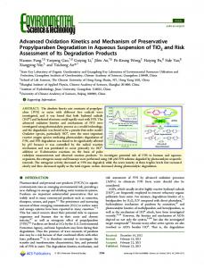 Advanced Oxidation Kinetics and Mechanism of Preservative ...