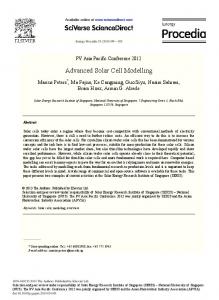 Advanced Solar Cell Modelling