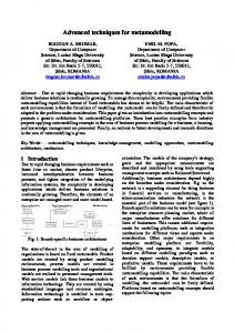 Advanced techniques for metamodelling