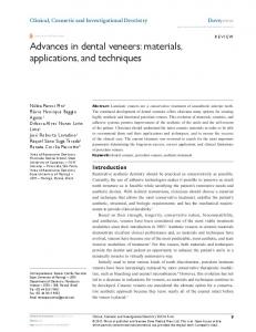 Advances in dental veneers: materials