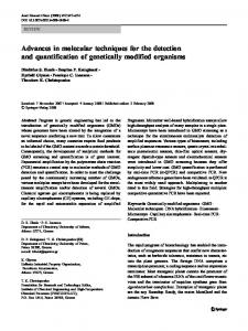 Advances in molecular techniques for the