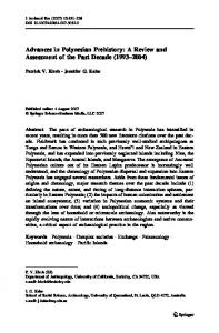 Advances in Polynesian Prehistory - Springer Link