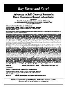 Advances in Self-Concept Research