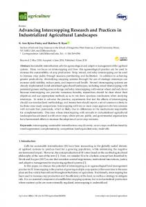 Advancing Intercropping Research and Practices in ... - MDPI