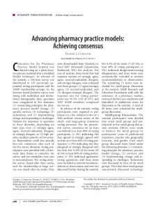 Advancing pharmacy practice models: Achieving