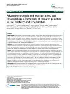 Advancing research and practice in HIV and rehabilitation - TSpace