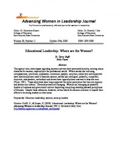 Advancing Women in Leadership Journal