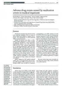 Adverse drug events caused by medication errors in medical ... - SRF